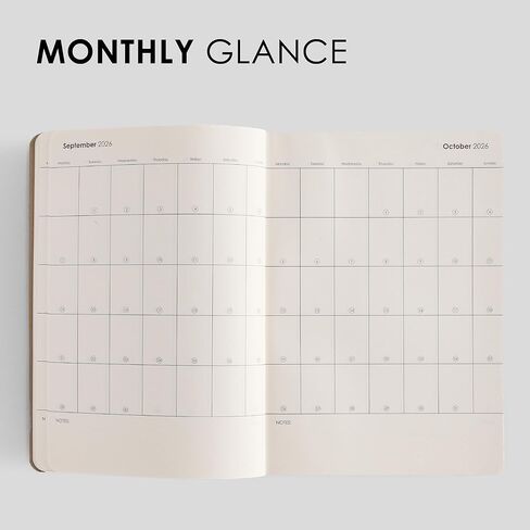 2026 Weekly Planner | Italian Vegan Leather Cover, 192 Pages, 80 GSM, A5 (5.83 x 8.27 in) | Flat Lay | Yearly Calendar, Monthly Overview & Weekly Planner Layout | Green in Kuwait
