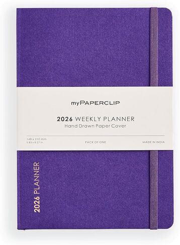 2026 Weekly Planner | Italian Vegan Leather Cover, 192 Pages, 80 GSM, A5 (5.83 x 8.27 in) | Flat Lay | Yearly Calendar, Monthly Overview & Weekly Planner Layout | Green in Kuwait
