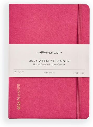 2026 Weekly Planner | Italian Vegan Leather Cover, 192 Pages, 80 GSM, A5 (5.83 x 8.27 in) | Flat Lay | Yearly Calendar, Monthly Overview & Weekly Planner Layout | Green in Kuwait