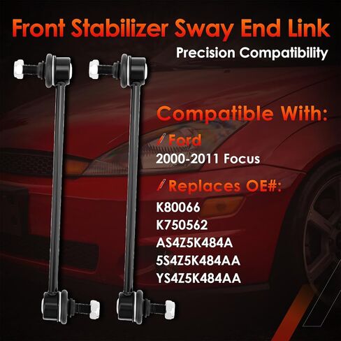 2Pcs Front Sway Bar Stabilizer End Links Zinc-Nickel Alloy Suspension Kit Left & Right, Compatible With 2000-2011 Focus, Replaces#: K80066 in Saudi Arabia