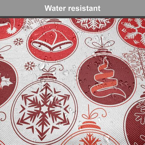 Ambesonne Winter Chair Seating Cushion Set of 4, Old Fashioned Christmas Hearts and Swirls Vintage Composition, Anti-Slip Seat Padding for Kitchen & Patio, 16"x16", Vermilion Yellow White in Kuwait