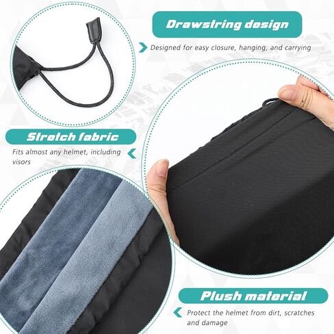 Hockey Helmet Bag with Fleece Lining, Waterproof, Microfiber, with Drawstring Locking, Large Capacity, Lightweight, for Sports Hockey Football Welding Motorcycle Bicycle Helmet in Saudi Arabia