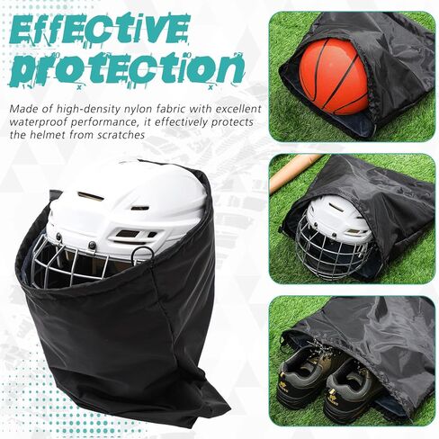 Hockey Helmet Bag with Fleece Lining, Waterproof, Microfiber, with Drawstring Locking, Large Capacity, Lightweight, for Sports Hockey Football Welding Motorcycle Bicycle Helmet in Saudi Arabia