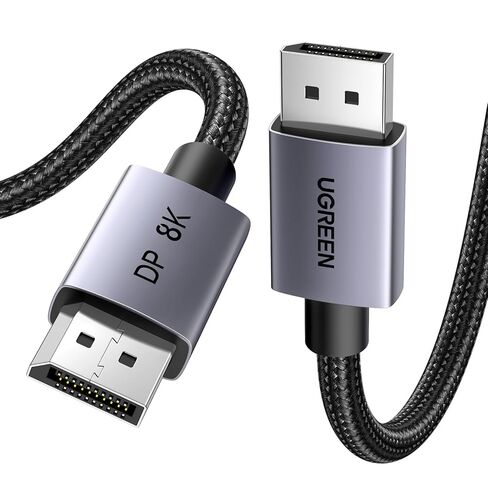 UGREEN VESA 8K@60Hz DisplayPort 1.4 Cable 10FT | 8K@60Hz 4K@240Hz, 32.4Gbps, HDR HDCP DSC 1.2a, FreeSync G-Sync, Aluminum Braided Compatible Monitor, Graphics, PC, HDTV in Kuwait
