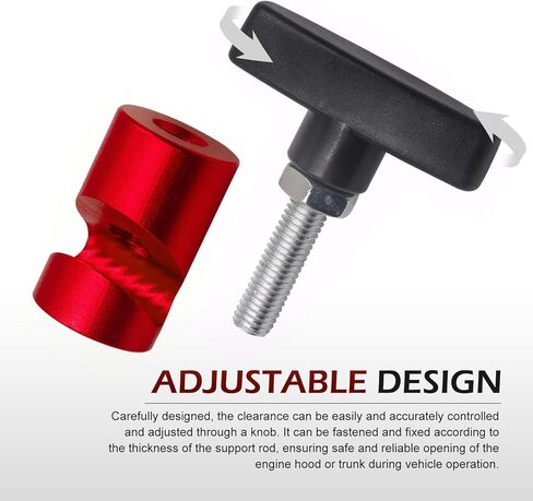 2 PCS Hood Lifting Strut Clamps, Aluminum Alloy Hood Prop Rod Tool, Multi-purpose Lift Support Rod Retainer Clamps, Universal for Most Cars, Trucks, SUVs (Red) in Saudi Arabia