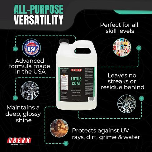 Oberk Lotus Coat SiO₂ Spray Sealant – High Gloss Spray for Cars – Touchless or Wipe-On – Protects Paint, Wheels & Glass – Safe for Coatings – Easy Car Wax Alternative (16 oz) in Saudi Arabia
