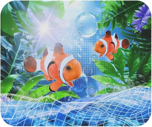 Frutiger Aero Mouse Pad, 9"x8" Rectangular, Y2K Nostalgic Retro Computer Aesthetic, 2000s Style Gift, Rectangle Shape for All Desk Sizes (Clownfish Cove) in Saudi Arabia