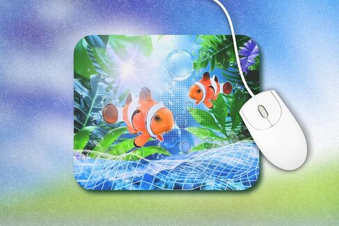 Frutiger Aero Mouse Pad, 9"x8" Rectangular, Y2K Nostalgic Retro Computer Aesthetic, 2000s Style Gift, Rectangle Shape for All Desk Sizes (Clownfish Cove) in Saudi Arabia