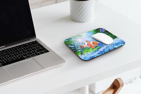Frutiger Aero Mouse Pad, 9"x8" Rectangular, Y2K Nostalgic Retro Computer Aesthetic, 2000s Style Gift, Rectangle Shape for All Desk Sizes (Clownfish Cove) in Saudi Arabia