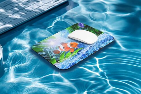Frutiger Aero Mouse Pad, 9"x8" Rectangular, Y2K Nostalgic Retro Computer Aesthetic, 2000s Style Gift, Rectangle Shape for All Desk Sizes (Clownfish Cove) in Saudi Arabia