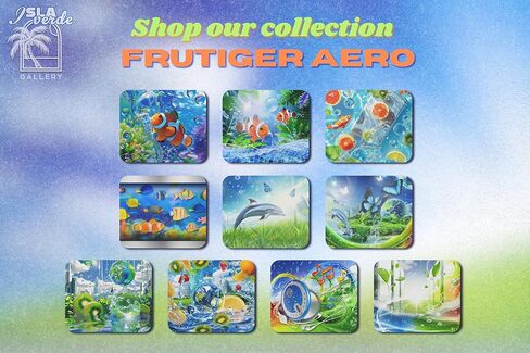 Frutiger Aero Mouse Pad, 9"x8" Rectangular, Y2K Nostalgic Retro Computer Aesthetic, 2000s Style Gift, Rectangle Shape for All Desk Sizes (Clownfish Cove) in Saudi Arabia