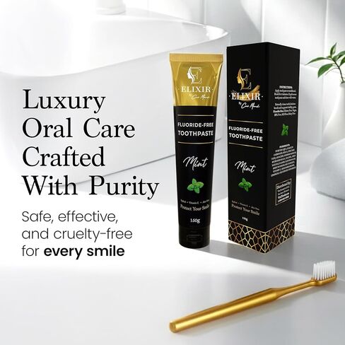 Fluoride Free Brightening Natural Toothpaste Mint Adult 5.3 oz (150g) by Cocó March in Saudi Arabia