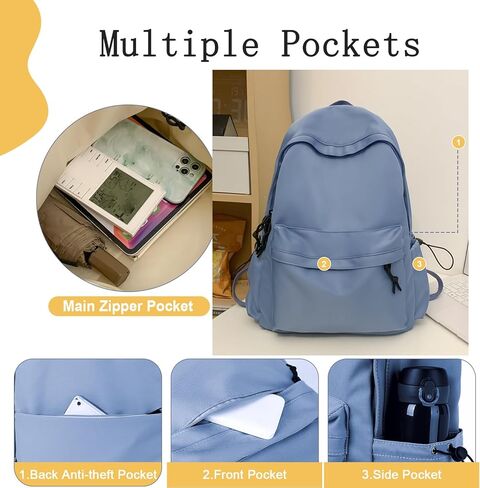 Black Backpack for Women College Cute Aesthetic Laptop Backpack Men Teacher Work Lightweight Casual Daypack Backpacks Anti theft Computer Gym Backpacks with Laptop Compartment in Saudi Arabia