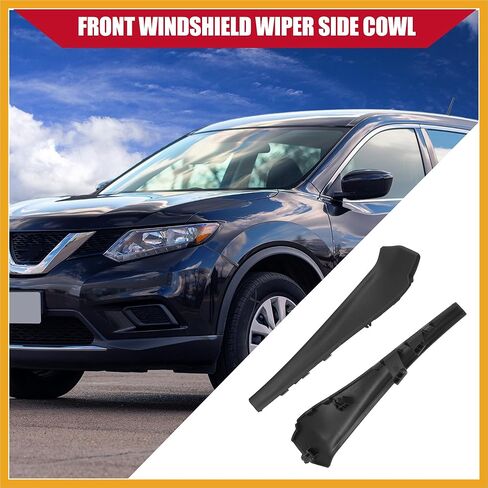 66895-4CL0A / Front Left Right/Windshield Wiper Side Cowl Extension Trim for Nissan Rogue 2014-2019 / Durable/Plastic / 1 Set/Black Replacement in Saudi Arabia