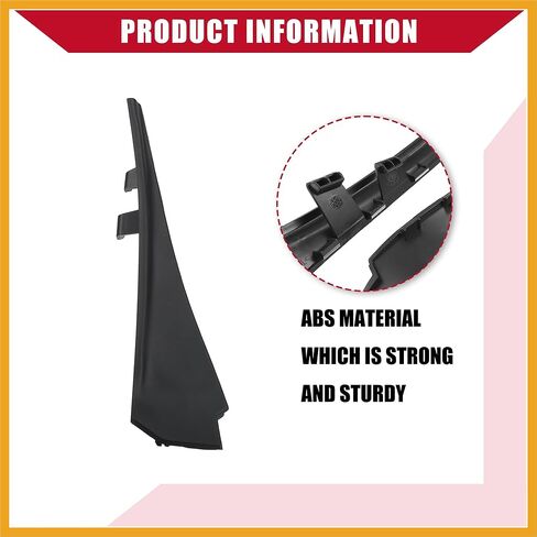 66895-4CL0A / Front Left Right/Windshield Wiper Side Cowl Extension Trim for Nissan Rogue 2014-2019 / Durable/Plastic / 1 Set/Black Replacement in Saudi Arabia