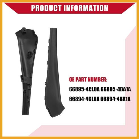 66895-4CL0A / Front Left Right/Windshield Wiper Side Cowl Extension Trim for Nissan Rogue 2014-2019 / Durable/Plastic / 1 Set/Black Replacement in Saudi Arabia