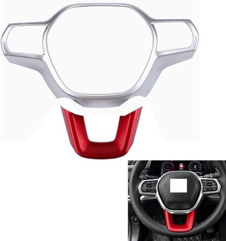 غطاء أزرار عجلة القيادة لوحدة التحكم المركزية لتزيين ملحقات السيارة الداخلية لسيارة Honda Civic CR-V HR-V Pilot Passport 2022 2023 2024 2025 2026 (أسود وأحمر) in Saudi Arabia