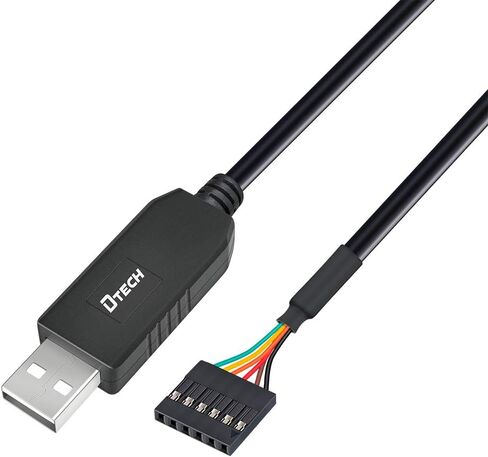 DTECH 6ft USB to TTL Serial Cable 3.3V 3 Pin TX RX Signal UART Adapter Debug Cord Compatible with Windows 11 10 8 7 Linux MAC OS Genuine FT232RL Chip 3Pin 3v3 2.54mm Dupont Female Header in Kuwait