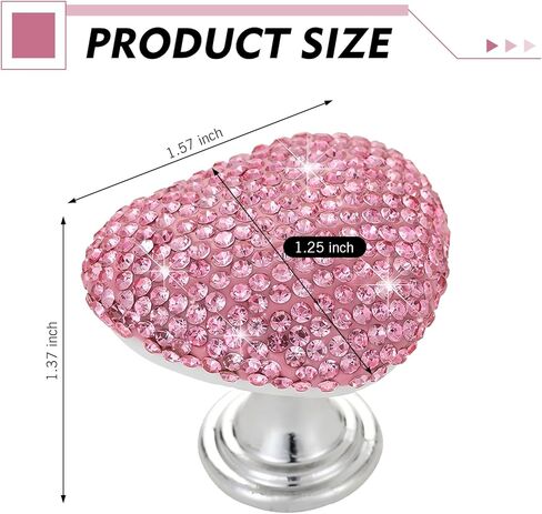 Car Heart Start Button Cover, Bling Anti-scratch Ceramic Engine Start/Stop Joystick, Press-designed Push to Start Button Decor Protector, Universal for Most Cars (Pink) in Saudi Arabia