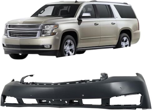 GXYWADY Front Bumper Cover Replacement for Tahoe Suburban 2015 2016 2017 2018 2019 2020 with Parking Sensor Holes Replacement for GM1000974 in Saudi Arabia