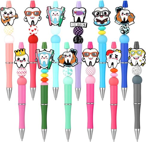 12 Pcs Teeth Ballpoint Pens Dental Pen Gifts Bulk Retractable Writing Pens for Employee Appreciation Gifts Dentist Assistant Gift for Appreciation Week Nurse Office Supplies(Teeth) in Saudi Arabia