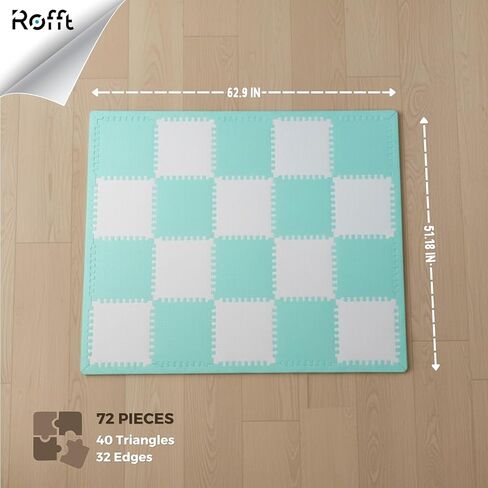 Soft Non-Toxic Baby Play Mat | Toddler Playmat | 72 Pcs 51.2 in x 64 in | Colorful Jigsaw Puzzle PlayMatFoam Floor Mats for Kids & Babies | EVA Foam Interlocking Tiles for Gym, Nursery, Playroom in Kuwait