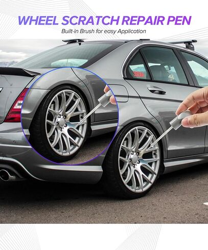 Car Touch Up Paint,Car Accessories Rim Paint,Rim Repair Kit,Auto Scratch Remover Pen,Quick and Easy Wheel Scratch Repair Kit,Used to Repair Scratches,Surface Damage on Wheels (Black) in Saudi Arabia