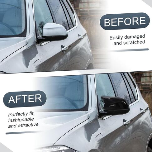 Motoforti Pair Left Right Side View Mirror Cover Caps Replacement for BMW X5 F15 X6 F16 X3 F25 LCI X4 F26 2014-2018 Door Wing Mirror Cap Gloss Black in Saudi Arabia