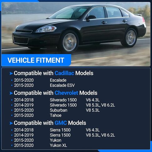 مجموعة تثبيت محرك المحرك Autoround متوافقة مع 2014-2020 Chevy Silverado 1500 Suburban Tahoe، GMC Sierra 1500 Yukon XL، 15-20 Cadillac Escalade ESV، 4.3L 5.3L 6.2L، استبدال # A5739 A5738، مجموعة من 2 in Saudi Arabia