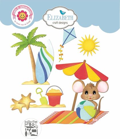 مجموعة قوالب إليزابيث كرافت - فأر كبير - قطع معدنية - 23 قطعة - مثالية لصناعة البطاقات وسجلات القصاصات والحرف الورقية الإبداعية - مستلزمات الحرف والختم in Kuwait