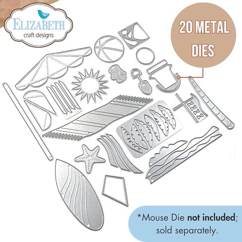 مجموعة قوالب إليزابيث كرافت - فأر كبير - قطع معدنية - 23 قطعة - مثالية لصناعة البطاقات وسجلات القصاصات والحرف الورقية الإبداعية - مستلزمات الحرف والختم in Kuwait