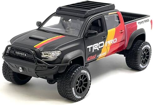 2023 TRD PRO شاحنة بيك اب للطرق الوعرة باللون الأسود غير اللامع مع رسومات وسلسلة سقف 1/27 Diecast Model Car 32458MBK in Saudi Arabia