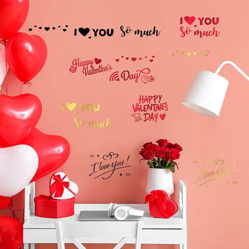 12 Pieces Happy Birthday Balloon Sticker Bobo Party Balloon Stickers PVC Letter Stickers Balloon Decals Birthday Paster for DIY Birthday Mother's Day Wedding Party Decoration Supplies (Classic) in Saudi Arabia
