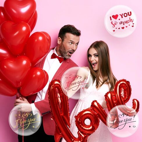 12 Pieces Happy Birthday Balloon Sticker Bobo Party Balloon Stickers PVC Letter Stickers Balloon Decals Birthday Paster for DIY Birthday Mother's Day Wedding Party Decoration Supplies (Classic) in Saudi Arabia