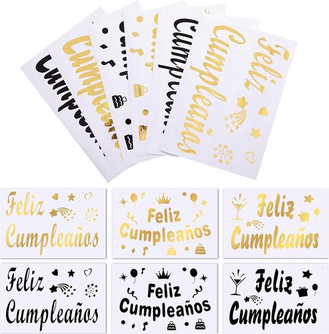 12 Pieces Happy Birthday Balloon Sticker Bobo Party Balloon Stickers PVC Letter Stickers Balloon Decals Birthday Paster for DIY Birthday Mother's Day Wedding Party Decoration Supplies (Classic) in Saudi Arabia