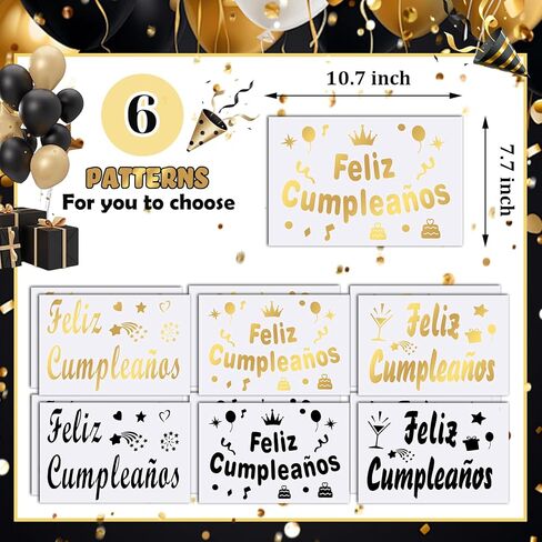 12 Pieces Happy Birthday Balloon Sticker Bobo Party Balloon Stickers PVC Letter Stickers Balloon Decals Birthday Paster for DIY Birthday Mother's Day Wedding Party Decoration Supplies (Classic) in Saudi Arabia