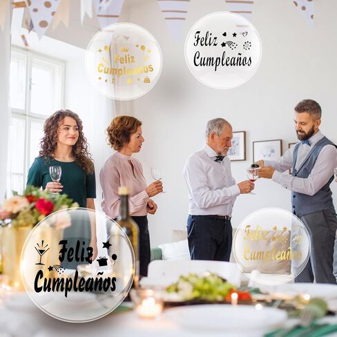 12 Pieces Happy Birthday Balloon Sticker Bobo Party Balloon Stickers PVC Letter Stickers Balloon Decals Birthday Paster for DIY Birthday Mother's Day Wedding Party Decoration Supplies (Classic) in Saudi Arabia