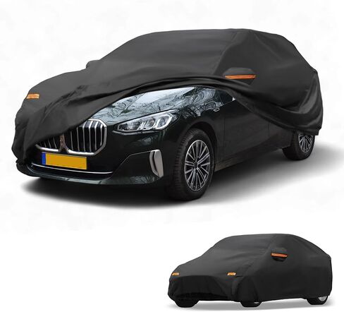 All-Weather Waterproof Car Cover - UV-Resistant Outdoor Full Exterior Protection for BMW 2 Series Sedan 190T-PU Black with Right Side Zipper in Saudi Arabia