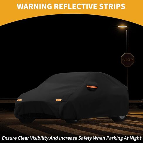 All-Weather Waterproof Car Cover - UV-Resistant Outdoor Full Exterior Protection for BMW 2 Series Sedan 190T-PU Black with Right Side Zipper in Saudi Arabia