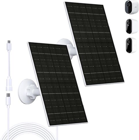لوحة شمسية Zivif بقدرة 7 واط لكاميرات Arlo Essential 2K (الجيل الثاني)، وكاميرات XL الأساسية وكاميرات الأضواء، وشاحن USB-C إلى Micro USB لكاميرات البطارية 5 فولت، ومقاومة للماء IP66، وحامل قابل للتعديل 360 درجة، وكابل بطول 9.8 قدم in Kuwait