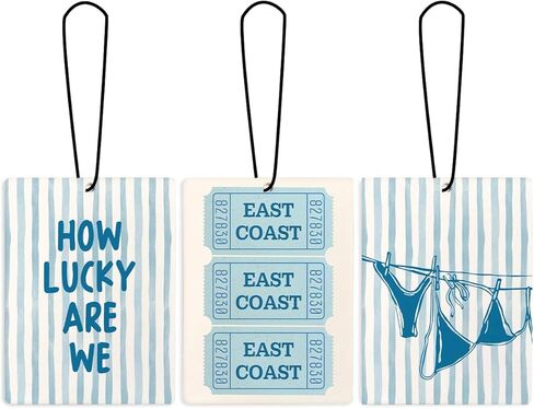 معطر هواء للسيارة من Preppy Beachy Seashell East Coast معلق 3 قطع، معطر هواء على شكل صدف ساحلي لدرج خزانة السيارات أو الكتب، ملحقات سيارة لطيفة، هدايا ديكور مرآة للنساء in Kuwait