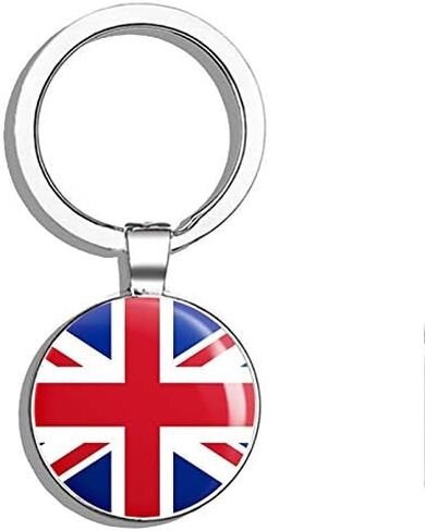 Union Jack UK British Flag Map Round Steel Metal Key Chain Keychain Ring Double Sided Deisgn in Saudi Arabia