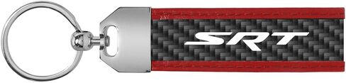صورة iPick لحزام ألياف الكربون الحقيقي بشعار Dodge SRT مع سلسلة مفاتيح بحافة مخيطة من الجلد الأحمر - مرخصة رسميًا in Saudi Arabia