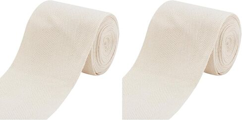 BENECREAT 5.4 Yards Cotton Twill Tape Ribbon, 3 Inch White Herringbone Bias Tape Soft Carpet Edge Strip for Sewing DIY Crafts Cotton Rug Home Decor in Saudi Arabia