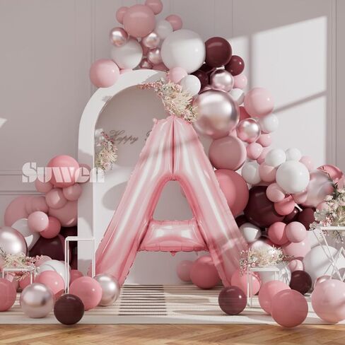 SUWEN 40 Inch Large Pink 30 Balloon Numbers Big Foil Helium Number Balloons 0-9 Jumbo Happy 30th Mylar Birthday Party Decorations for Women Anniversary Party Supplies in Saudi Arabia