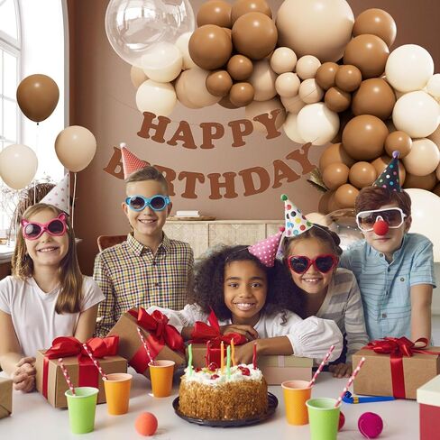 158 قطعة طقم قوس بالون بني نيتورال بالون جارلاند طقم قوس بأحجام مختلفة بني بيج عاري تان أبيض بالونات رملية لدب نيتورال زينة استحمام الطفل حفل زفاف وحفلات أعياد الميلاد in Kuwait