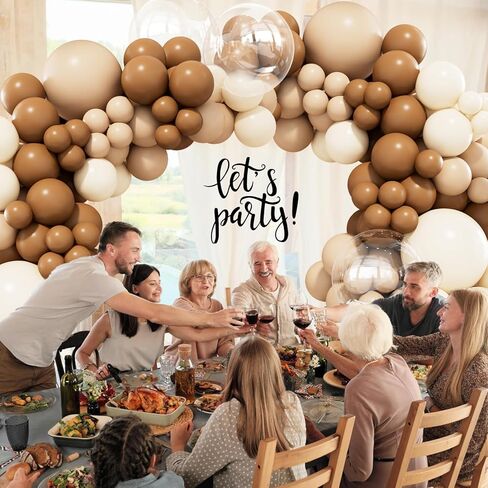 158 قطعة طقم قوس بالون بني نيتورال بالون جارلاند طقم قوس بأحجام مختلفة بني بيج عاري تان أبيض بالونات رملية لدب نيتورال زينة استحمام الطفل حفل زفاف وحفلات أعياد الميلاد in Kuwait