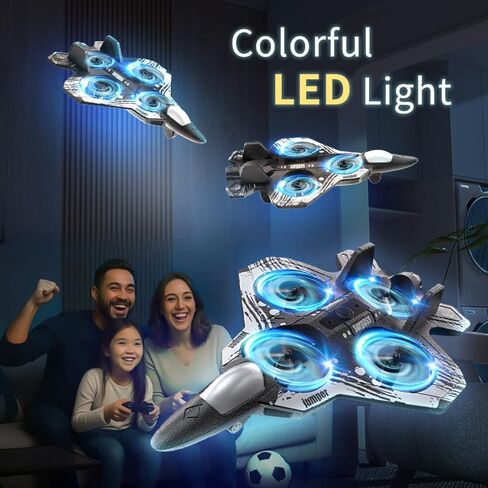 طائرة بدون طيار إسفنجية للتحكم عن بعد من XOS، طائرة RC حيلة طائرة مقاتلة RC مع ضوء LED، قلاب 360 درجة، 9 وظائف للأطفال والبالغين والأولاد in Saudi Arabia