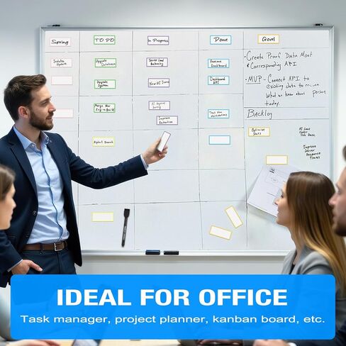Dry Erase Magnetic Labels - 30PCS 2"x4" Reusable Blank Name Tag Magnets with Marker for Classroom - Colored Write On Strips Stickers for Whiteboard Locker Fridge Shelf Cabinet Accessories in Saudi Arabia