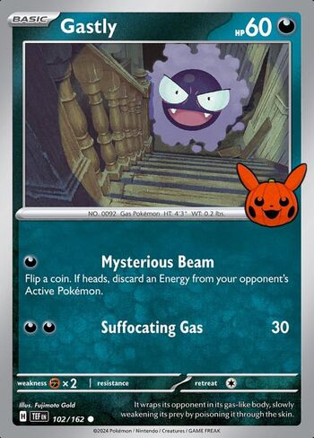 Pokemon - Gastly 102 - Trick or Trade 2024 - Cosmos Holo - Halloween Promo in Saudi Arabia